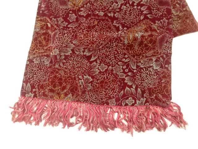  アンティーク　ビロード花模様ショール